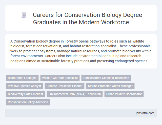 Careers for Conservation Biology Degree Graduates in the Modern Workforce