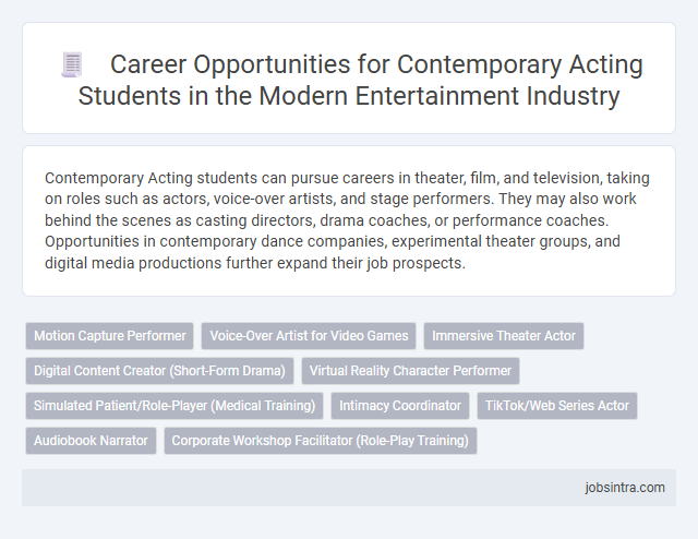 Career Opportunities for Contemporary Acting Students in the Modern Entertainment Industry
