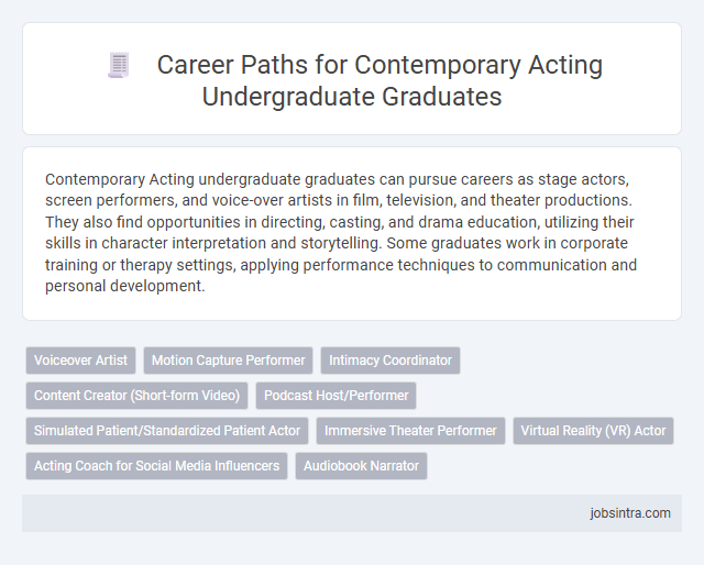 Career Paths for Contemporary Acting Undergraduate Graduates