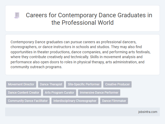 Careers for Contemporary Dance Graduates in the Professional World