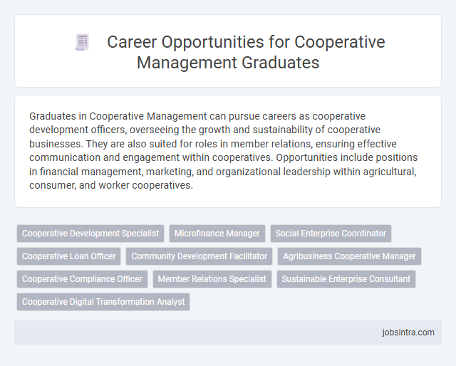 Career Opportunities for Cooperative Management Graduates