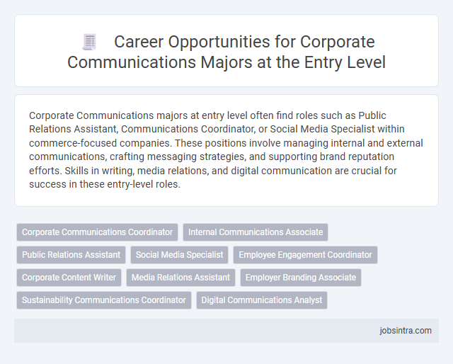 Career Opportunities for Corporate Communications Majors at the Entry Level