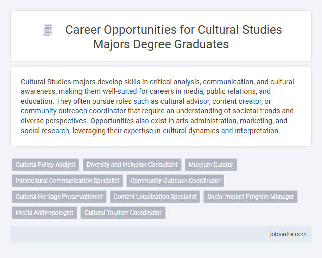 Career Opportunities for Cultural Studies Majors Degree Graduates