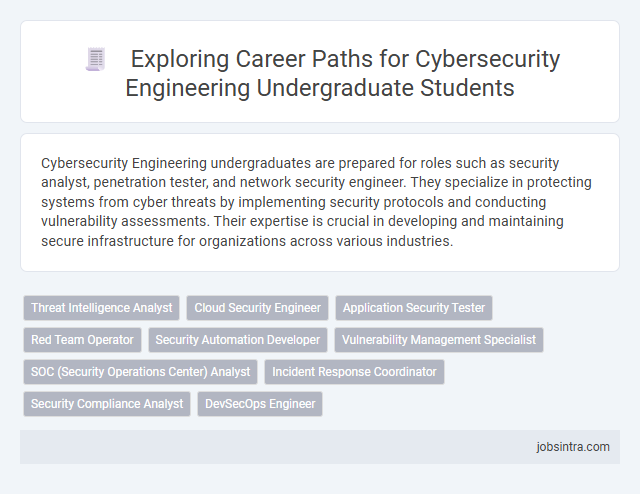 Exploring Career Paths for Cybersecurity Engineering Undergraduate Students