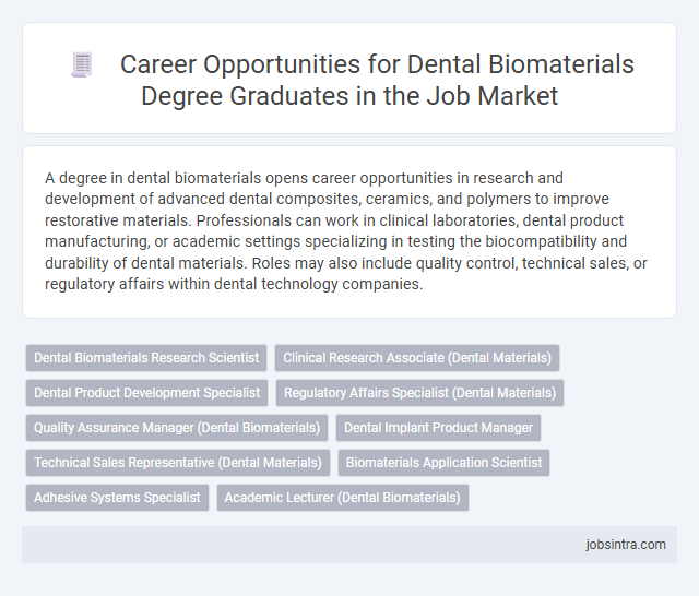 Career Opportunities for Dental Biomaterials Degree Graduates in the Job Market