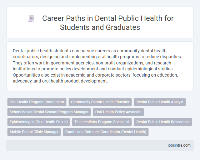 Career Paths in Dental Public Health for Students and Graduates