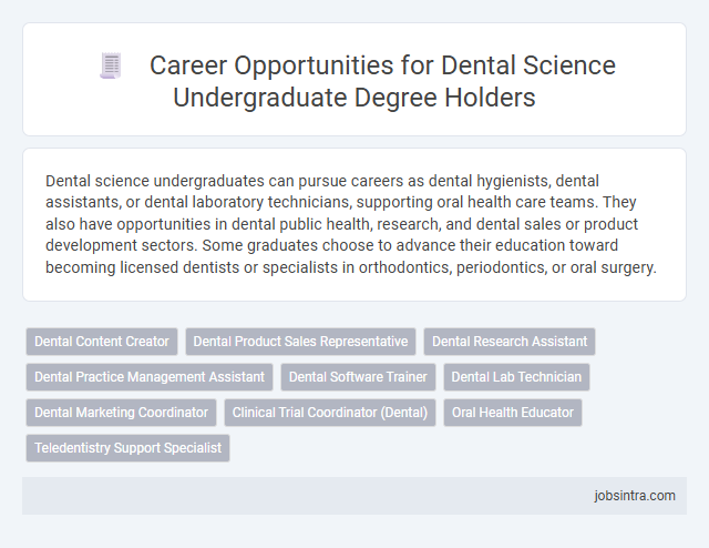 Career Opportunities for Dental Science Undergraduate Degree Holders