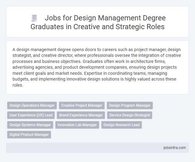 Jobs for Design Management Degree Graduates in Creative and Strategic Roles