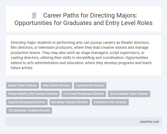 Career Paths for Directing Majors: Opportunities for Graduates and Entry Level Roles