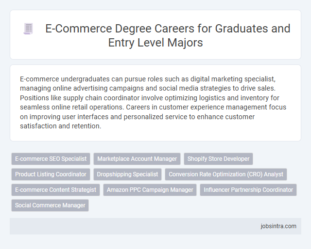 E-Commerce Degree Careers for Graduates and Entry Level Majors
