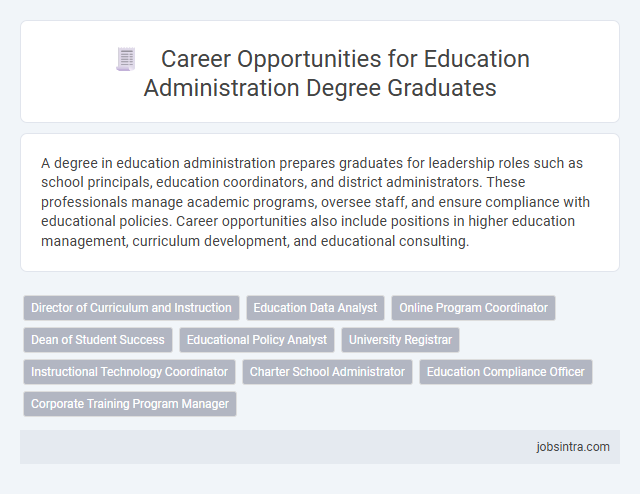 Career Opportunities for Education Administration Degree Graduates