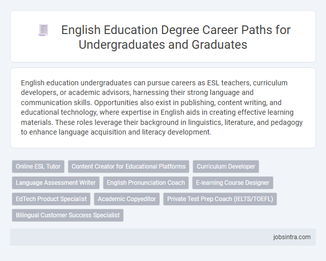English Education Degree Career Paths for Undergraduates and Graduates