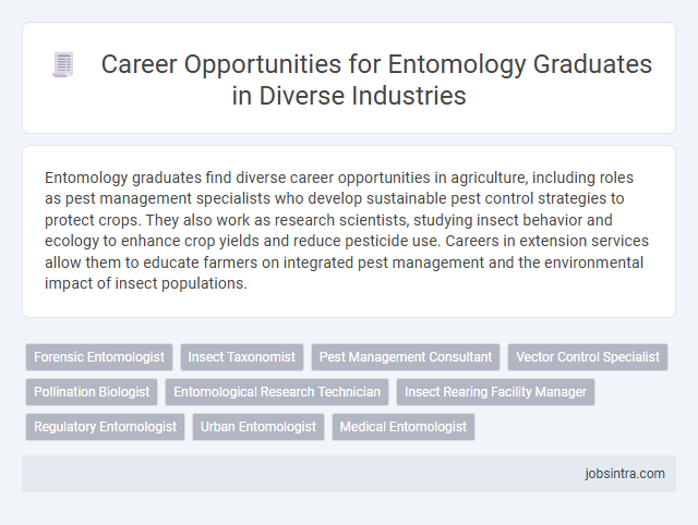 Career Opportunities for Entomology Graduates in Diverse Industries