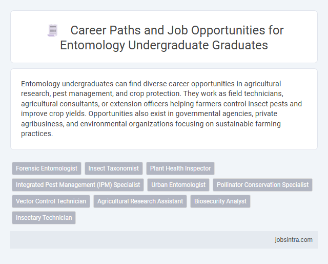 Career Paths and Job Opportunities for Entomology Undergraduate Graduates