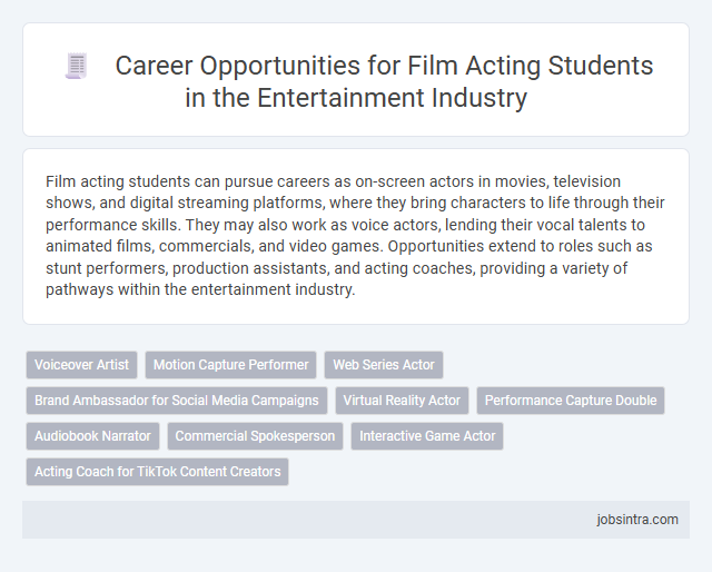 Career Opportunities for Film Acting Students in the Entertainment Industry