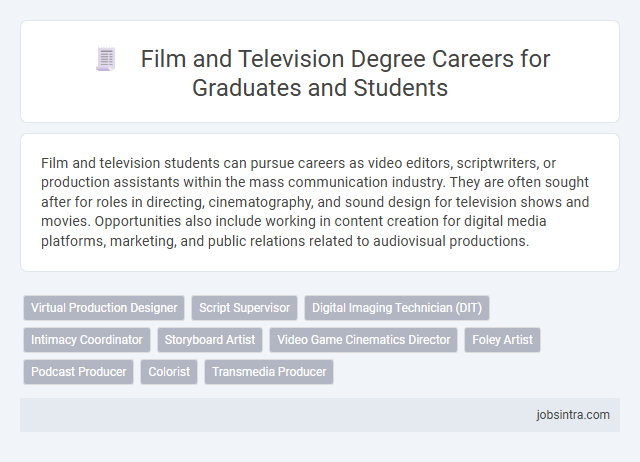 Film and Television Degree Careers for Graduates and Students