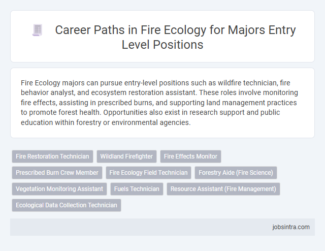 Career Paths in Fire Ecology for Majors Entry Level Positions