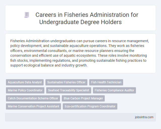 Careers in Fisheries Administration for Undergraduate Degree Holders