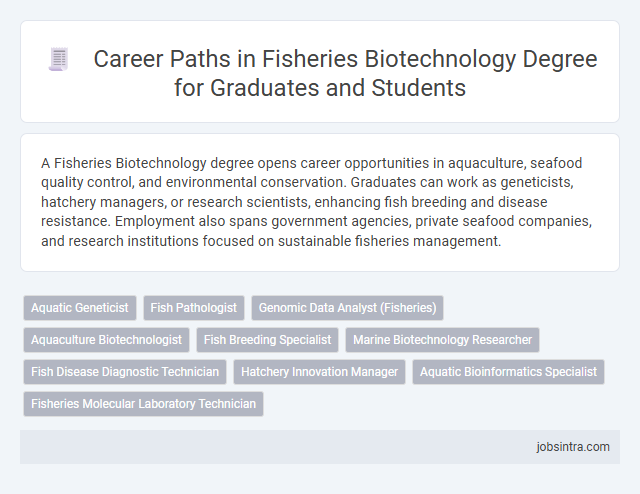 Career Paths in Fisheries Biotechnology Degree for Graduates and Students
