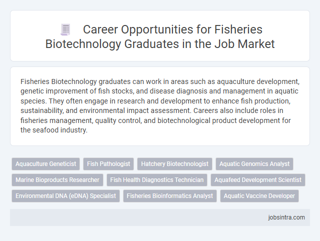 Career Opportunities for Fisheries Biotechnology Graduates in the Job Market