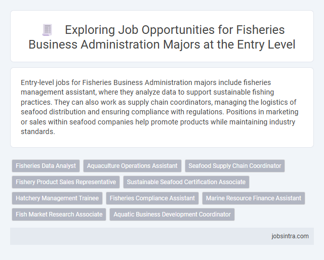 Exploring Job Opportunities for Fisheries Business Administration Majors at the Entry Level