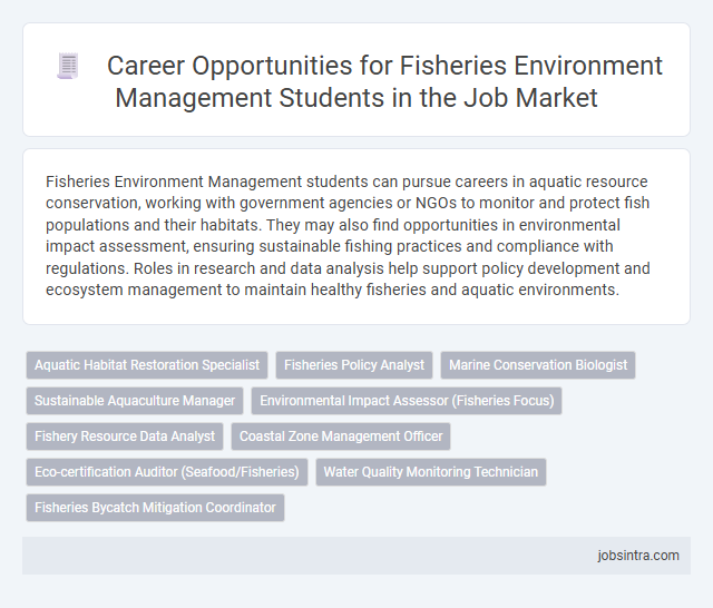 Career Opportunities for Fisheries Environment Management Students in the Job Market
