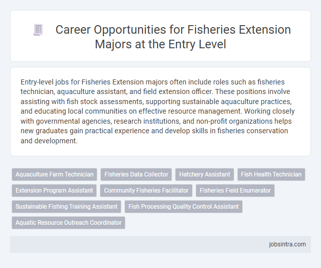 Career Opportunities for Fisheries Extension Majors at the Entry Level