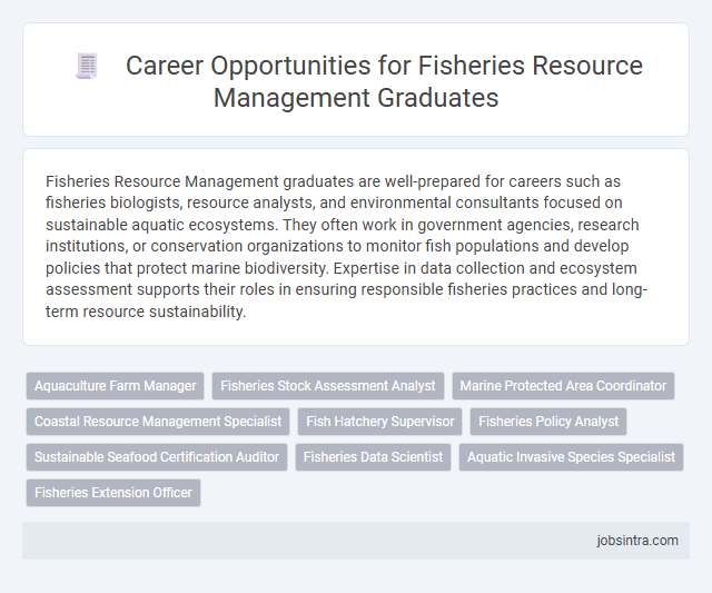Career Opportunities for Fisheries Resource Management Graduates