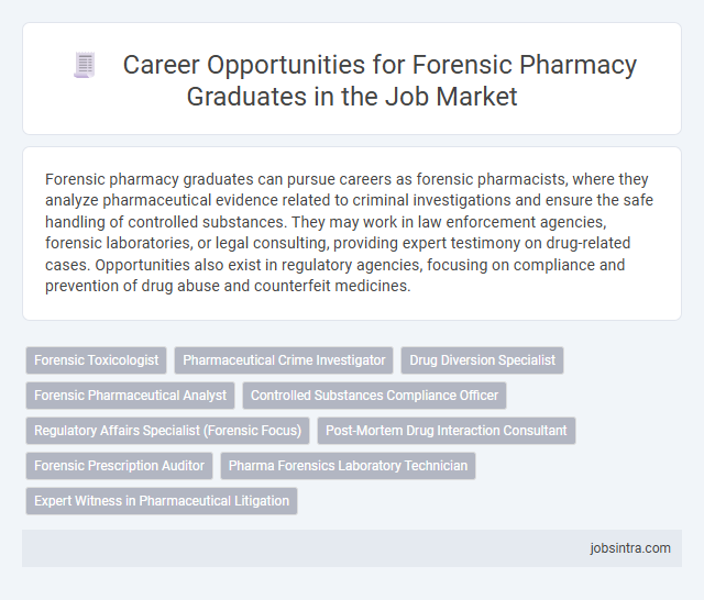 Career Opportunities for Forensic Pharmacy Graduates in the Job Market