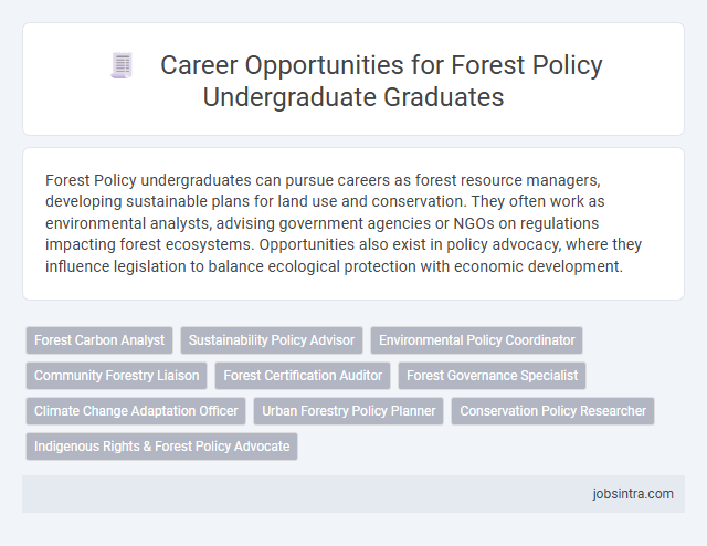 Career Opportunities for Forest Policy Undergraduate Graduates