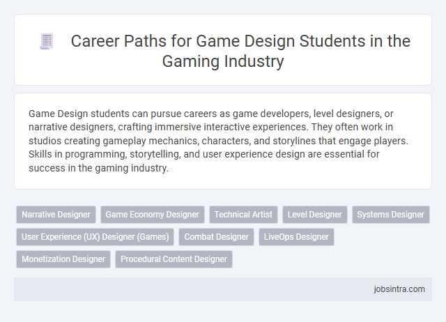 Career Paths for Game Design Students in the Gaming Industry