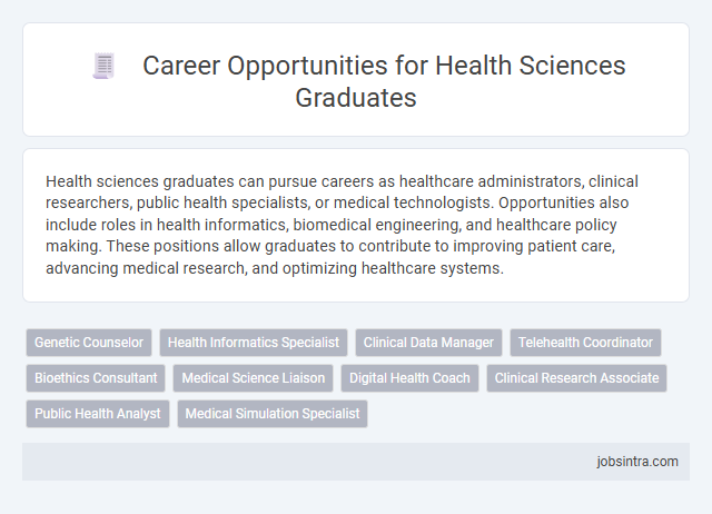 Career Opportunities for Health Sciences Graduates