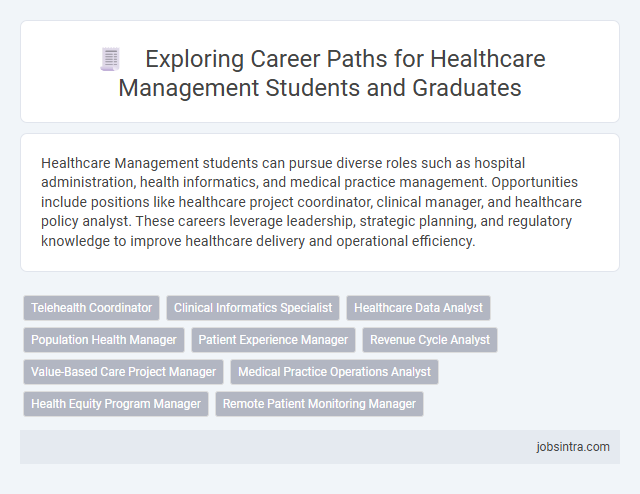 Exploring Career Paths for Healthcare Management Students and Graduates