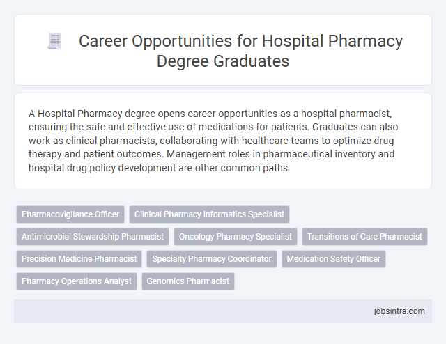 Career Opportunities for Hospital Pharmacy Degree Graduates