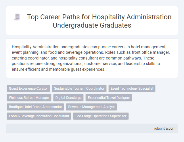 Top Career Paths for Hospitality Administration Undergraduate Graduates