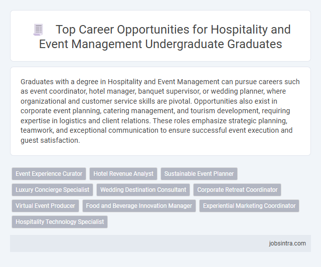Top Career Opportunities for Hospitality and Event Management Undergraduate Graduates