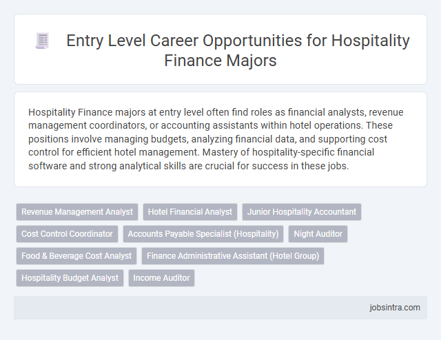Entry Level Career Opportunities for Hospitality Finance Majors
