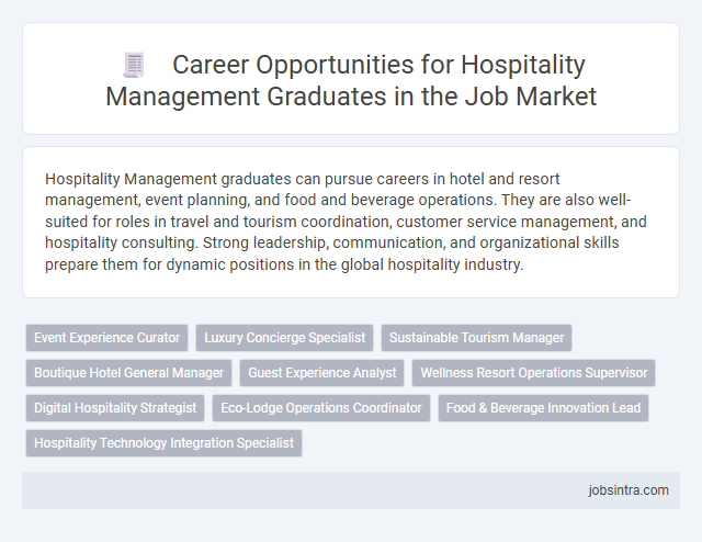 Career Opportunities for Hospitality Management Graduates in the Job Market