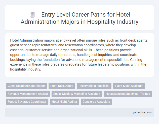 Entry Level Career Paths for Hotel Administration Majors in Hospitality Industry