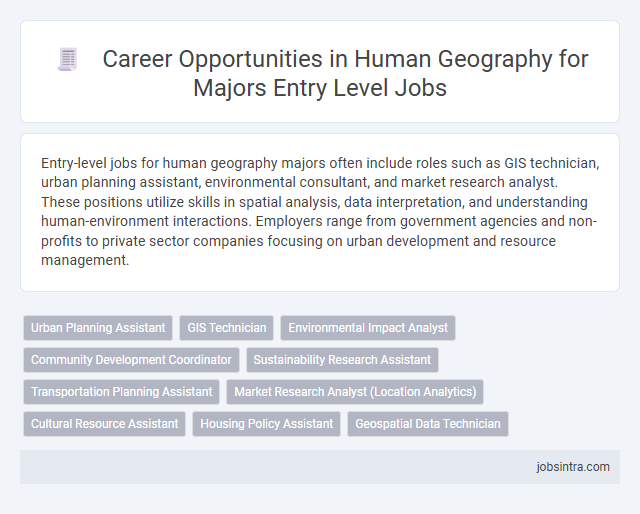 Career Opportunities in Human Geography for Majors Entry Level Jobs