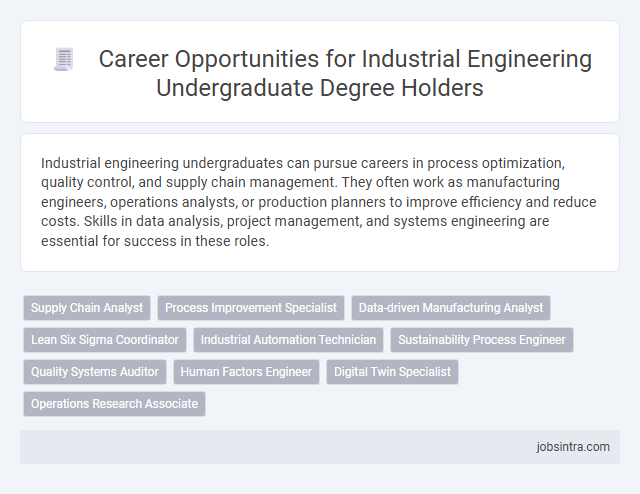 Career Opportunities for Industrial Engineering Undergraduate Degree Holders