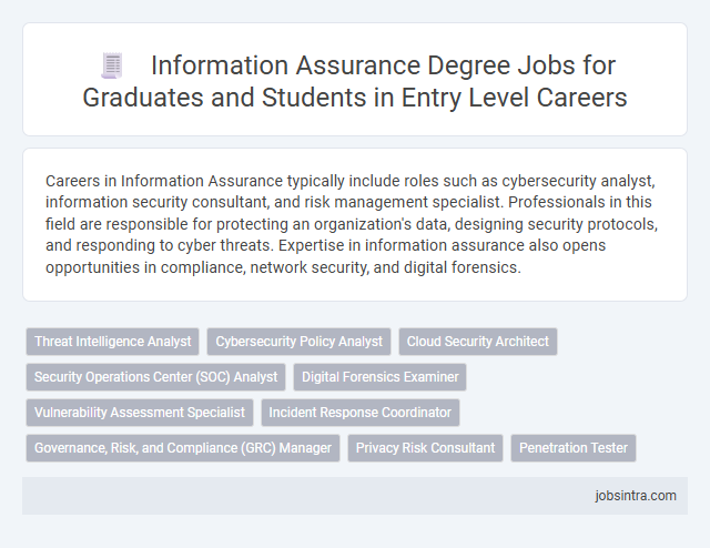 Information Assurance Degree Jobs for Graduates and Students in Entry Level Careers