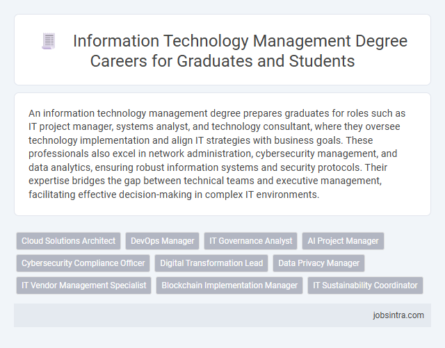 Information Technology Management Degree Careers for Graduates and Students