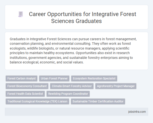 Career Opportunities for Integrative Forest Sciences Graduates