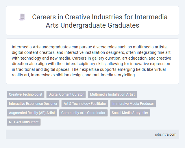 Careers in Creative Industries for Intermedia Arts Undergraduate Graduates