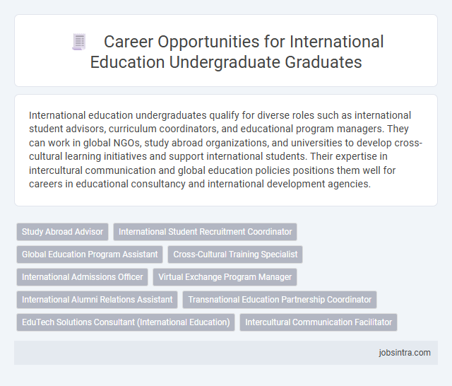Career Opportunities for International Education Undergraduate Graduates