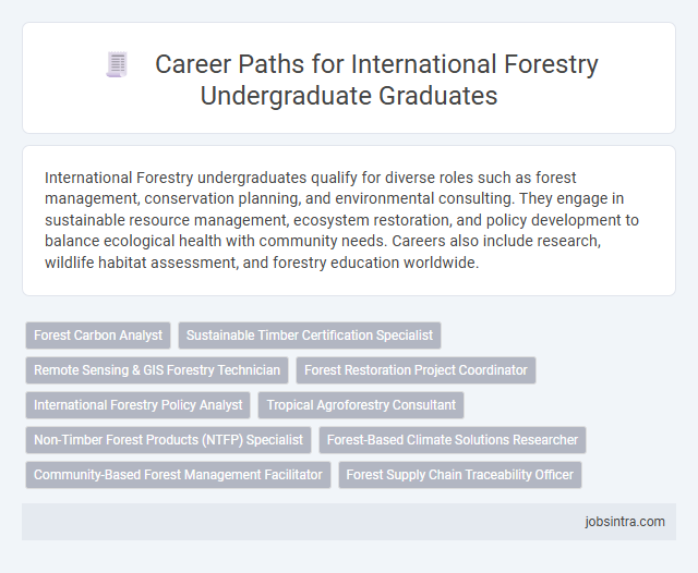 Career Paths for International Forestry Undergraduate Graduates
