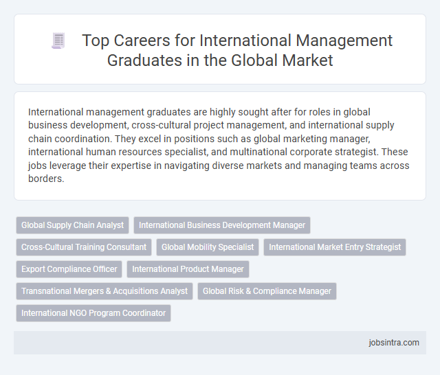 Top Careers for International Management Graduates in the Global Market