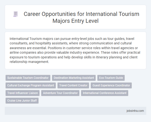 Career Opportunities for International Tourism Majors Entry Level