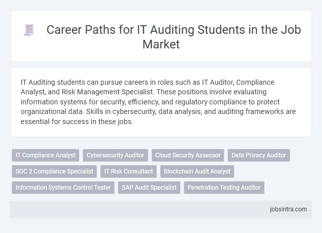 Career Paths for IT Auditing Students in the Job Market